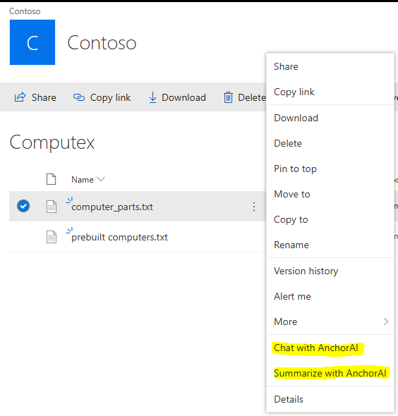 Summarize from the library toolbar