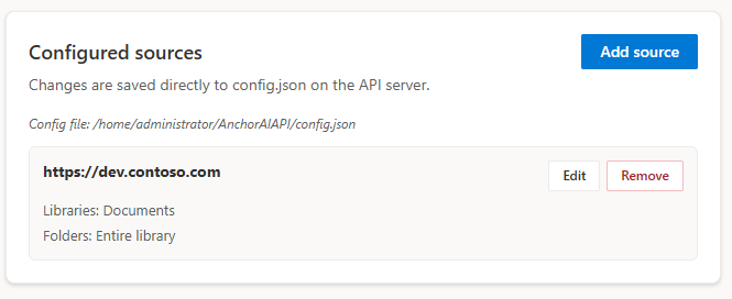 Admin UI for choosing SharePoint sources